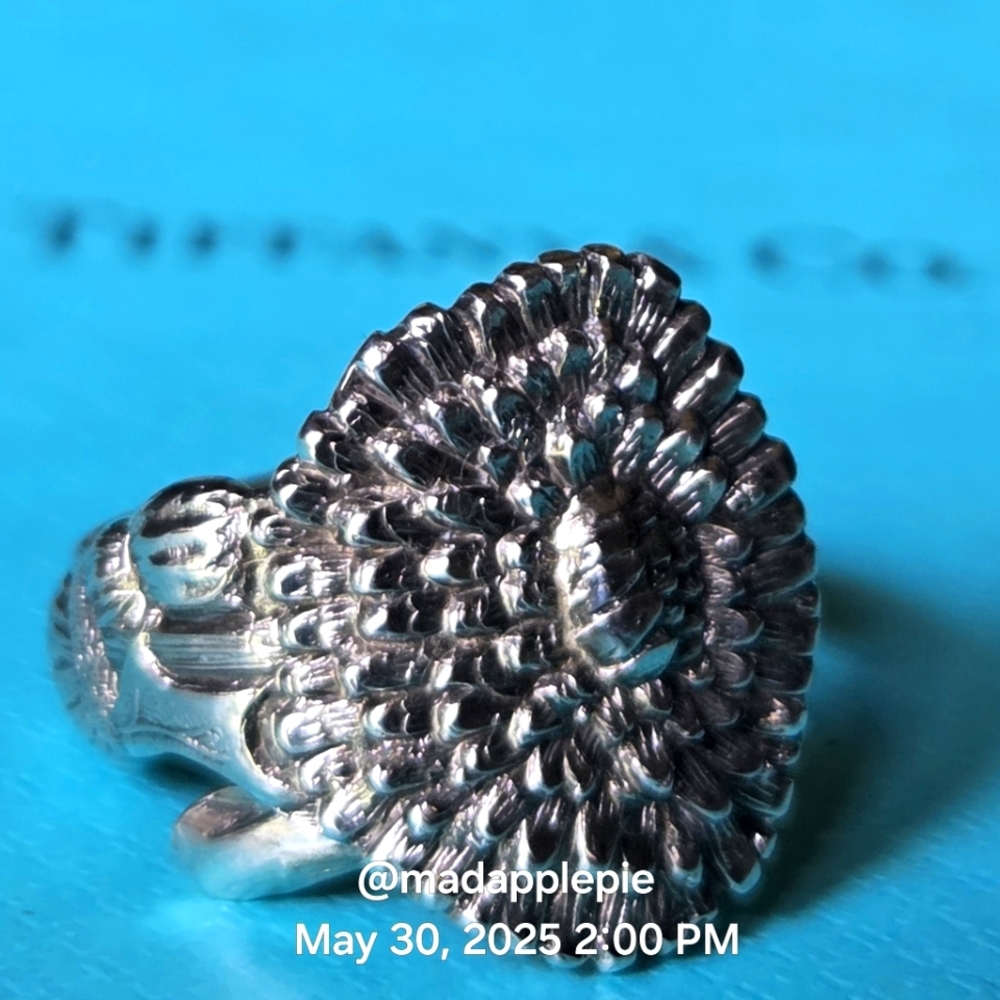 1885 Tiffany & Co.  Dandelion Spoon Ring in Sterling Silver Luxury Vintage #44